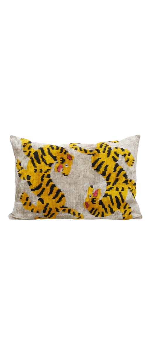 Ikat Tiger Pillow Cover
