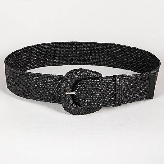 BLACK BRAIDED ELASTIC BELT