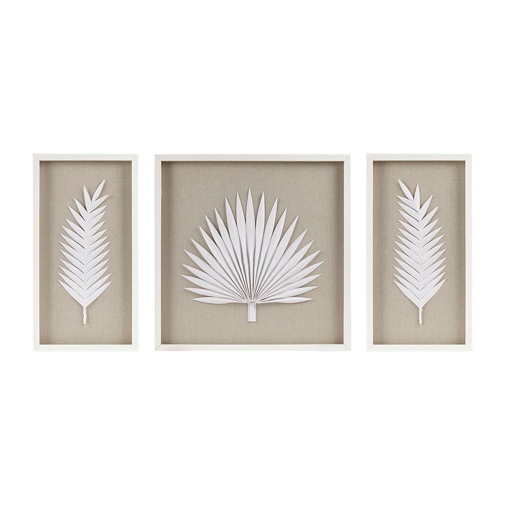 Handmade Rice Paper Palm Leave Wall Decor - Square