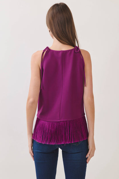 Plum Fringe Hem Top