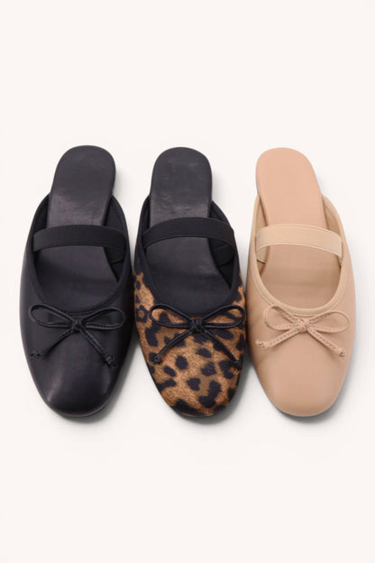 Gold Ballet Flat Mules