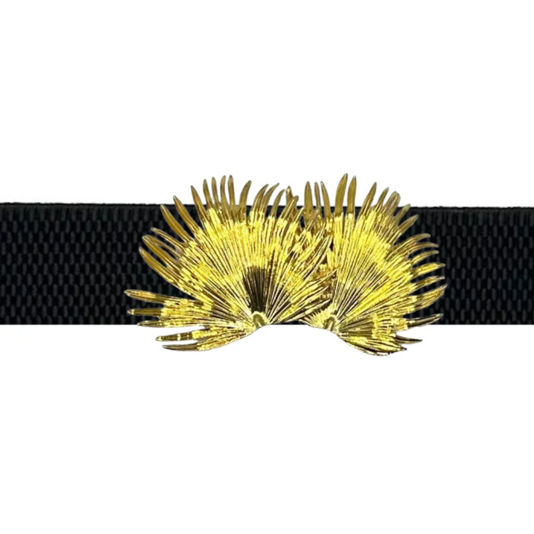 Gold Palm Frond Belt Buckle