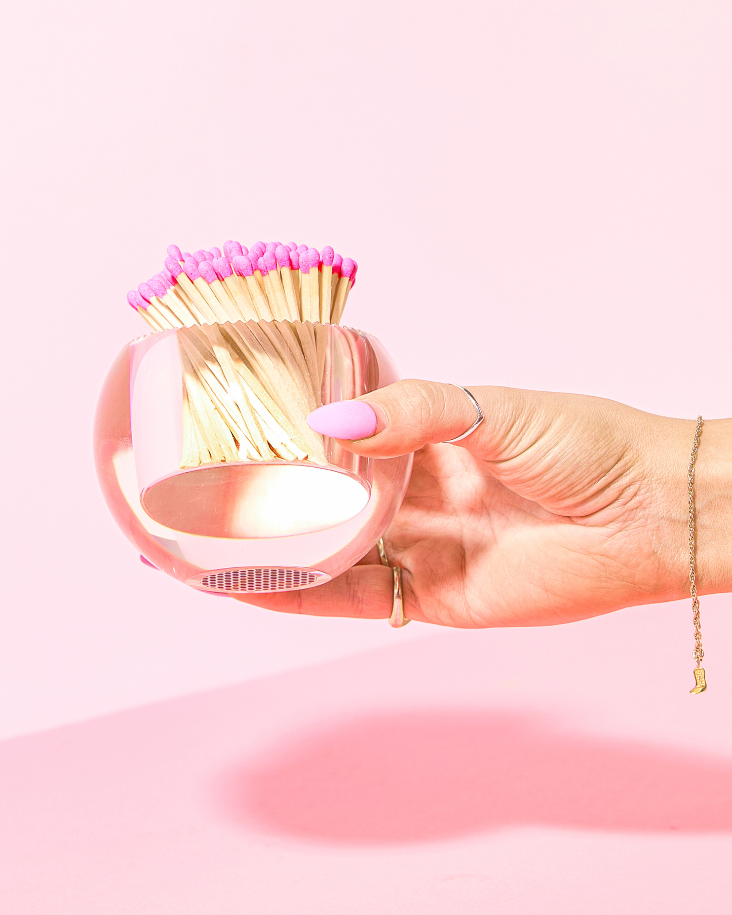 Hot Pink Matches in Round Container