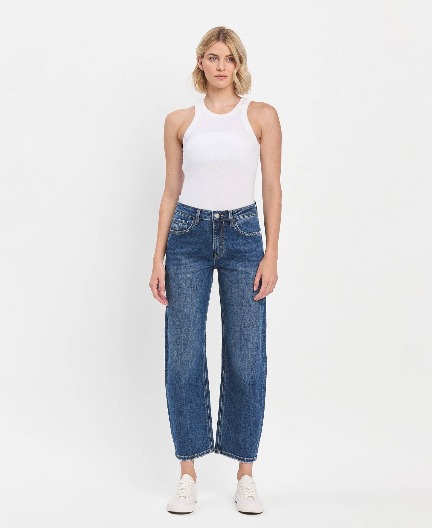 HIGH RISE BARREL JEANS