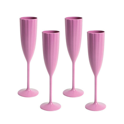 Pink Acrylic Champagne Flutes