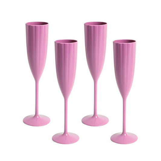 Pink Acrylic Champagne Flutes