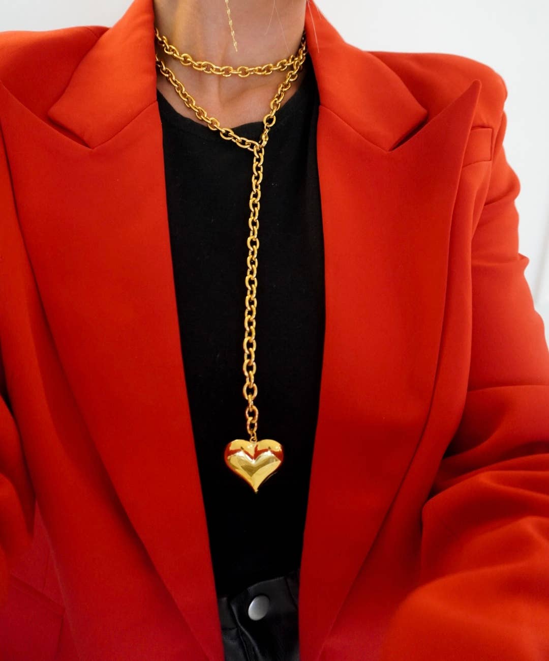 GOLD XL HEART NECKLACE