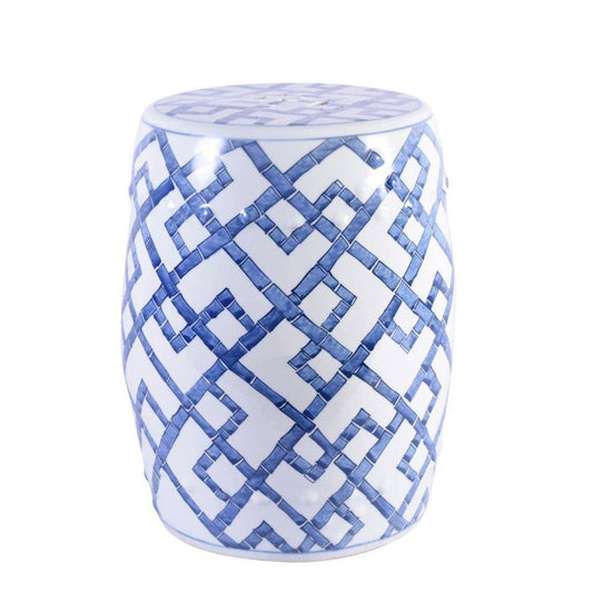 Blue & White Bamboo Garden Stool
