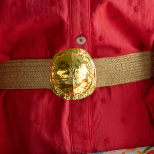 Gold Turtle Shell Belt Buckle