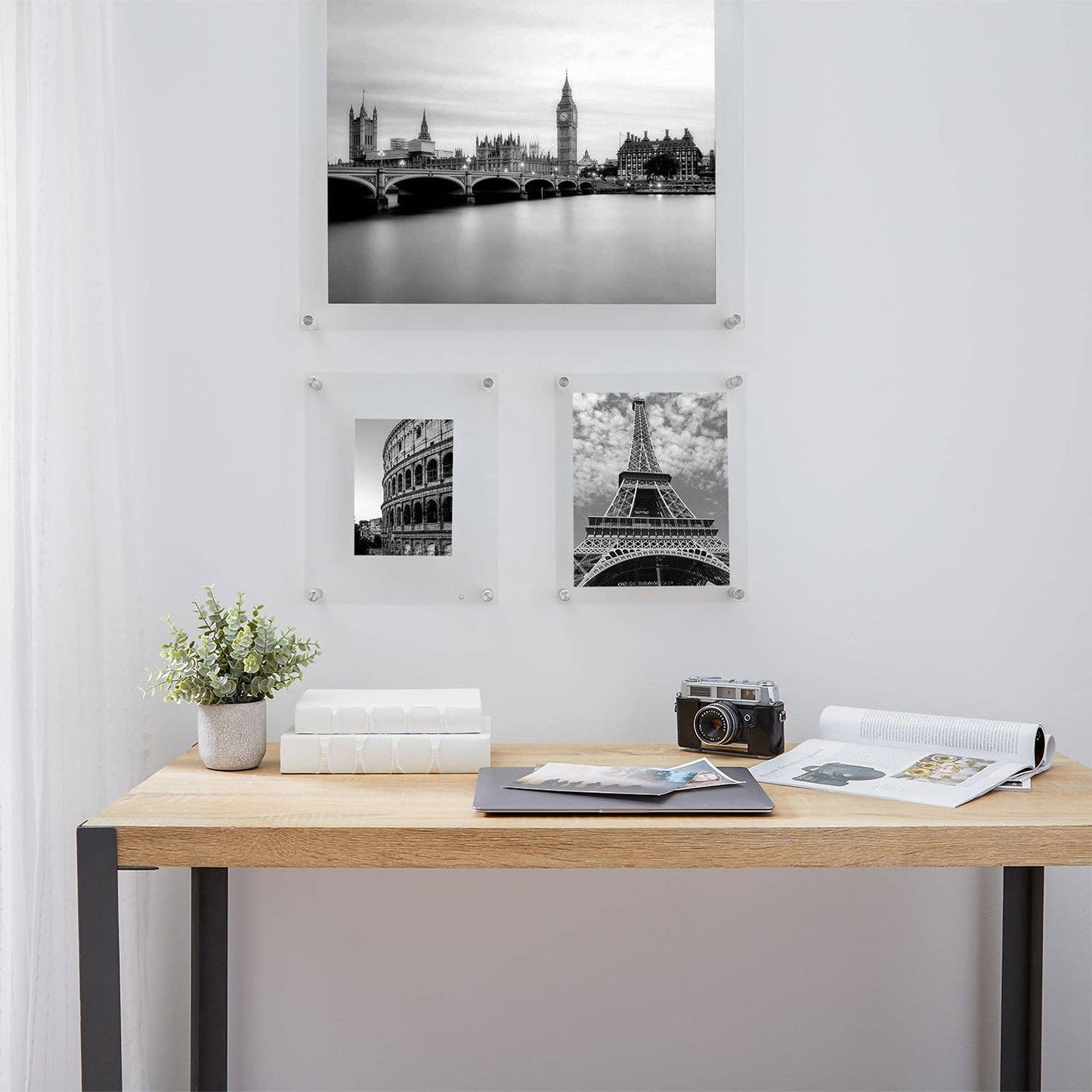 16x20" Modern UV-Grade Acrylic Floating Wall Frame: Gold