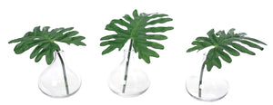 Selluom Leaf, with Glass Bud Vase - Set of 3
