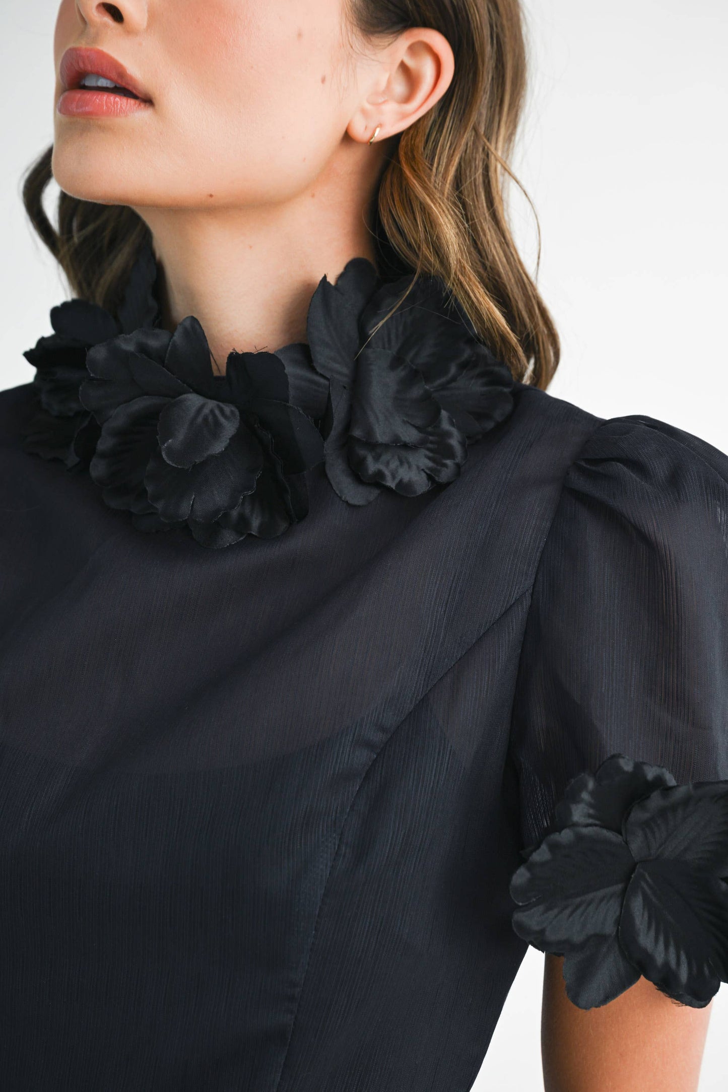 Black Floral Midi Dress