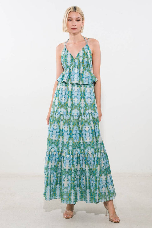Blue & Green Maxi Dress
