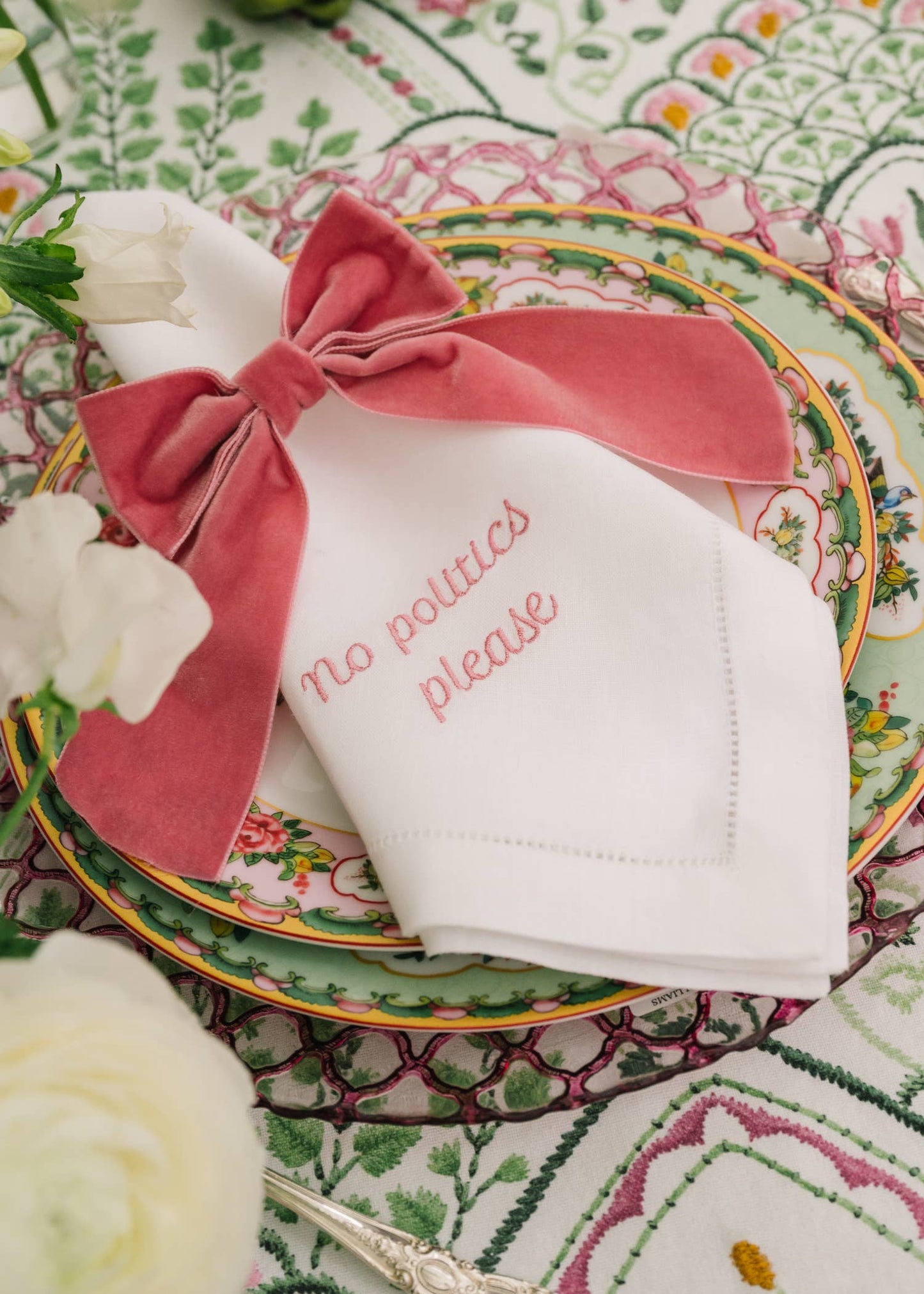 Mixed Messages Linen Dinner Napkins – Set of 12: Dusty Rose