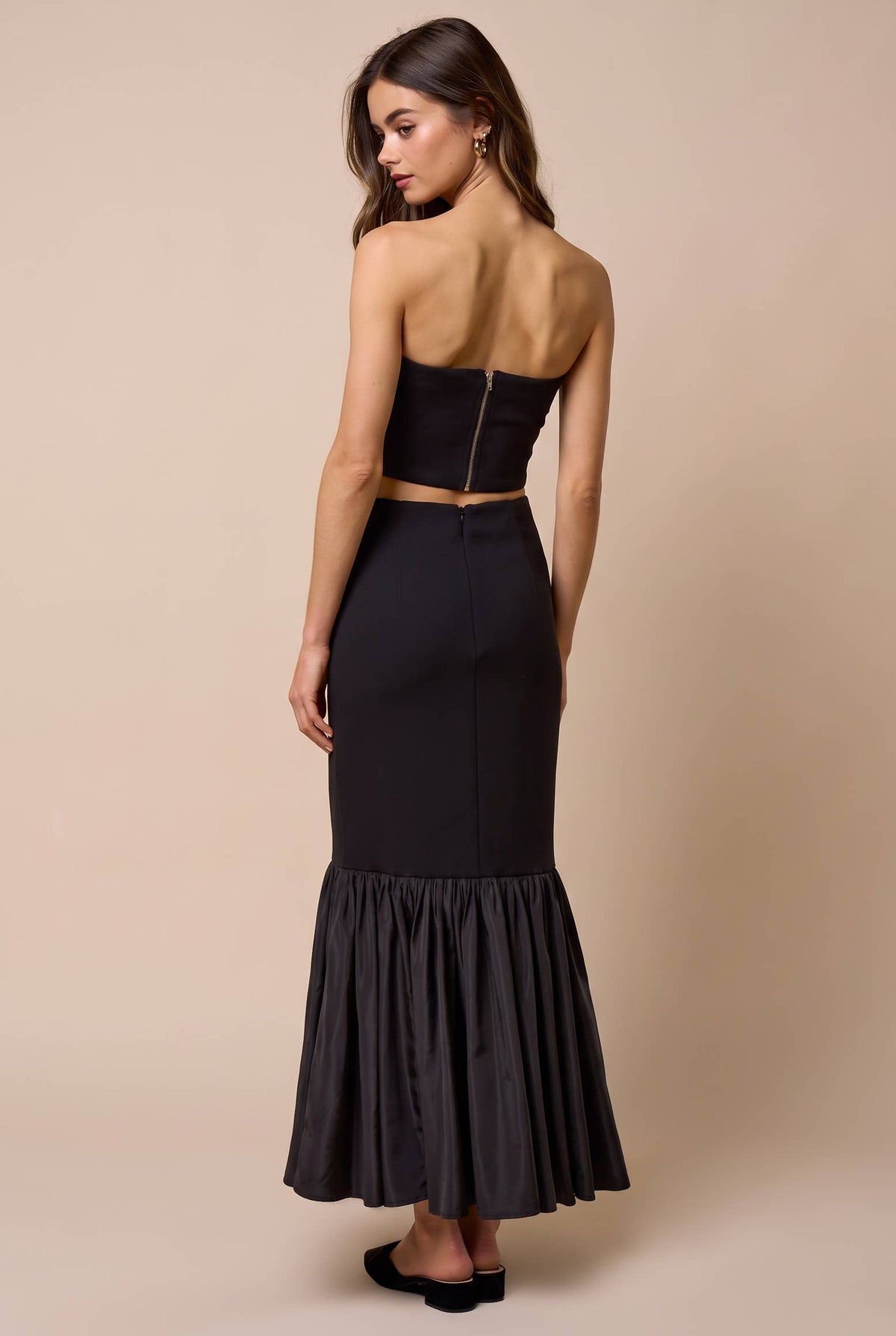 Black Strapless Mermaid Skirt Set