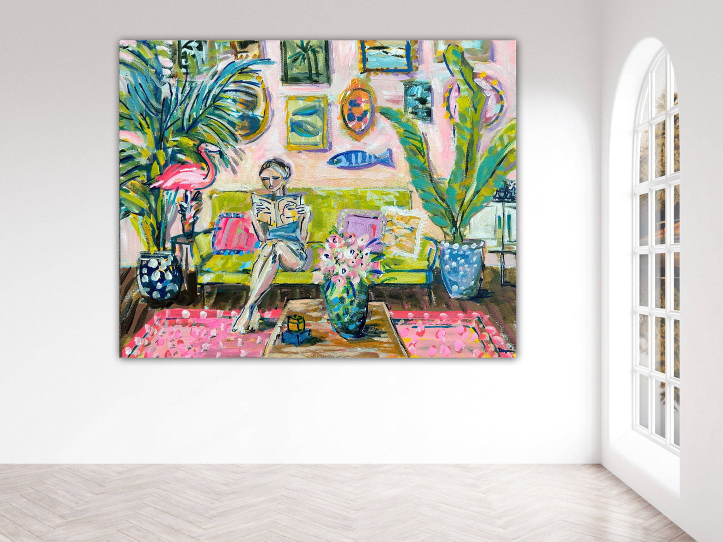 Figurative Print on Paper, "The Reading Room": Print / 24" x 30"