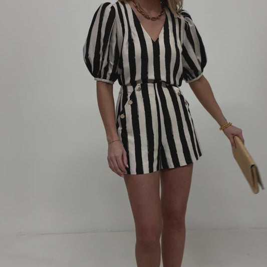 Penny Top - Stripe Noir