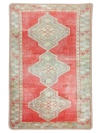 Red & Beige Turkish 2x3 Rug