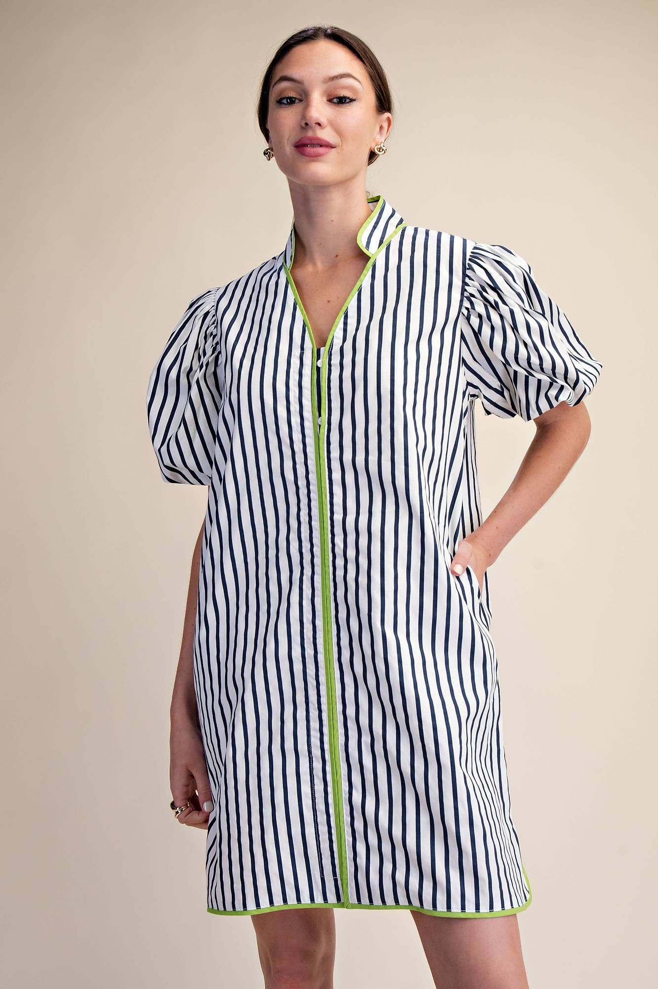 Navy Striped Dress