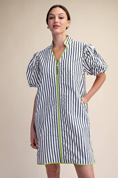 Navy Striped Dress