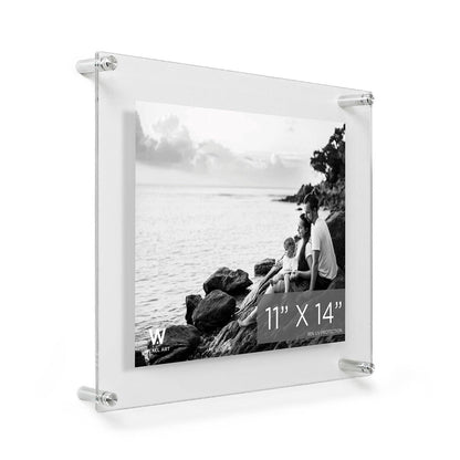 11x14" Modern UV-Grade Acrylic Floating Wall Frame: Gold