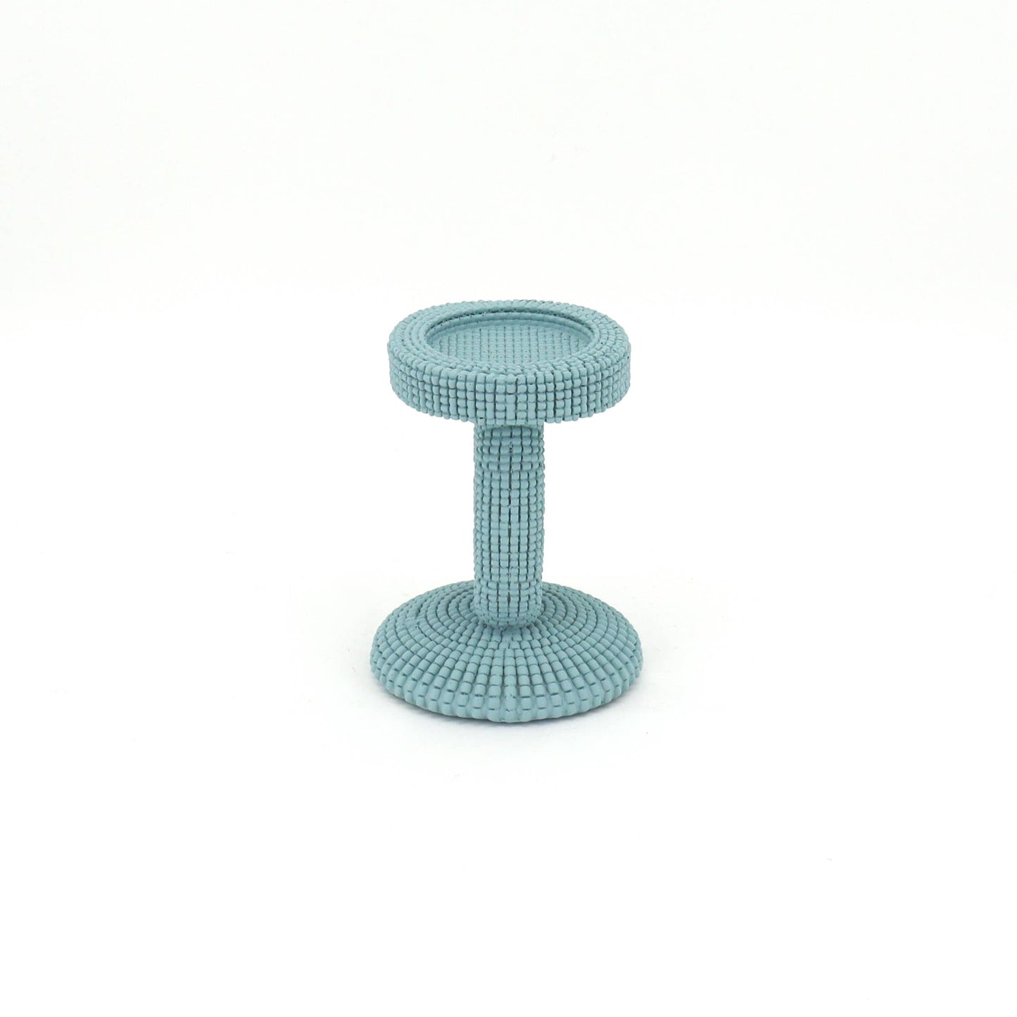 Small Blue Beaded Candle Holder