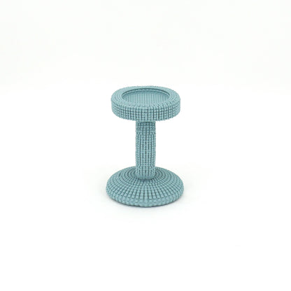 Small Blue Beaded Candle Holder