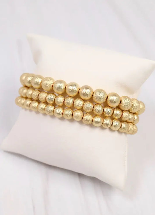 Venice Textured Bracelet Set MATTE GOLD