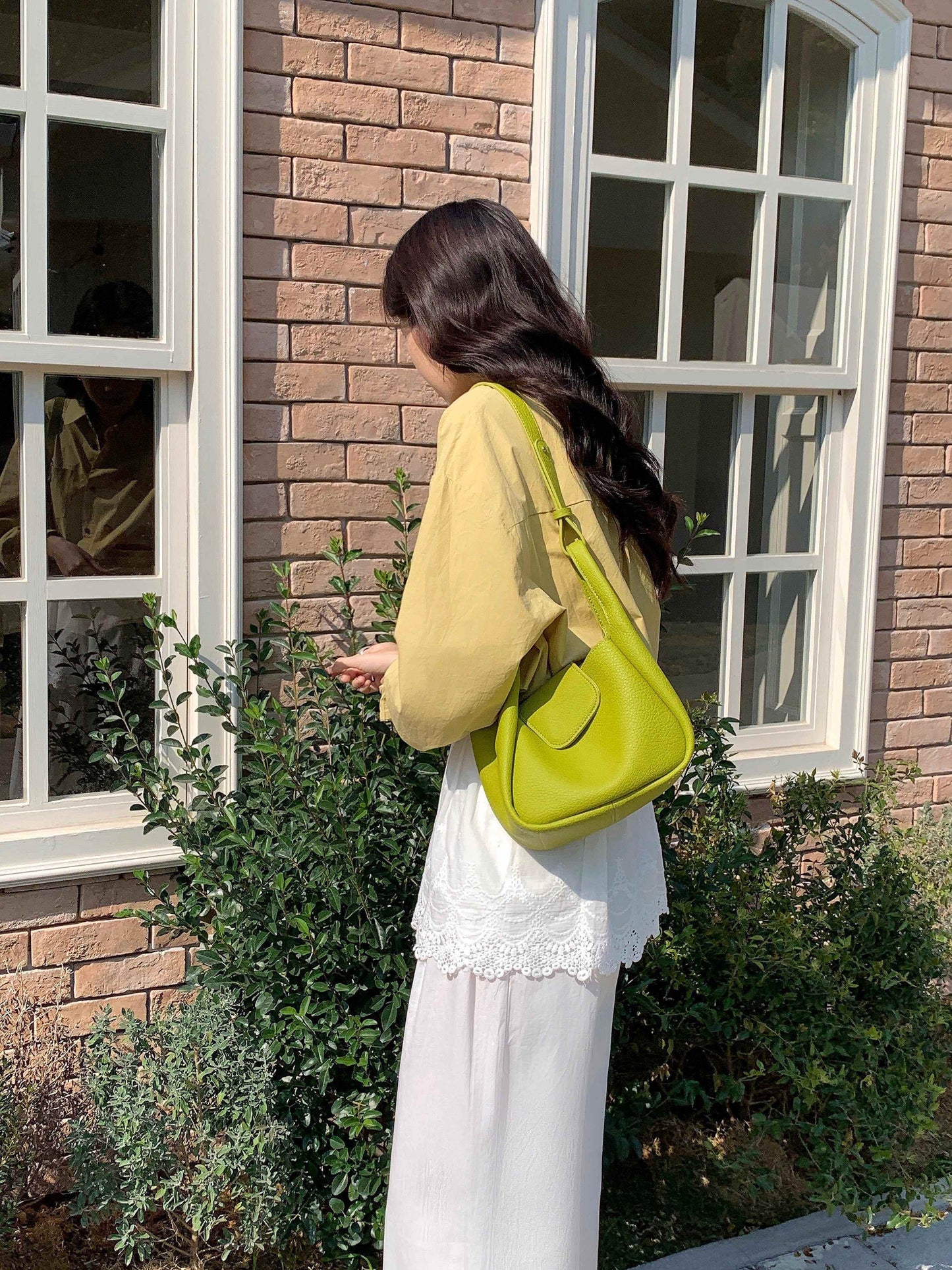 Lime Leather Bag