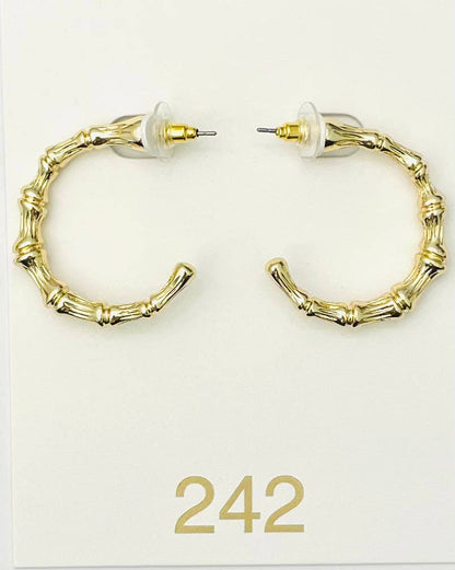 Gold Bamboo Hoops