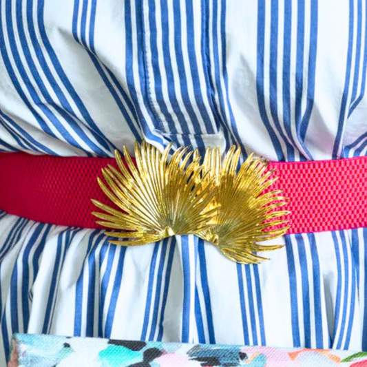 Gold Palm Frond Belt Buckle