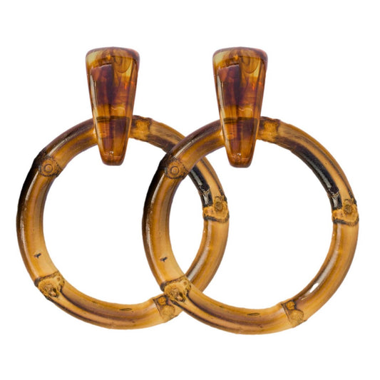 Dark Brown Bamboo Earrings