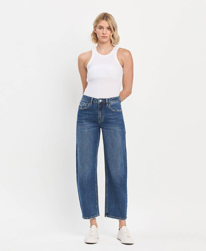 HIGH RISE BARREL JEANS