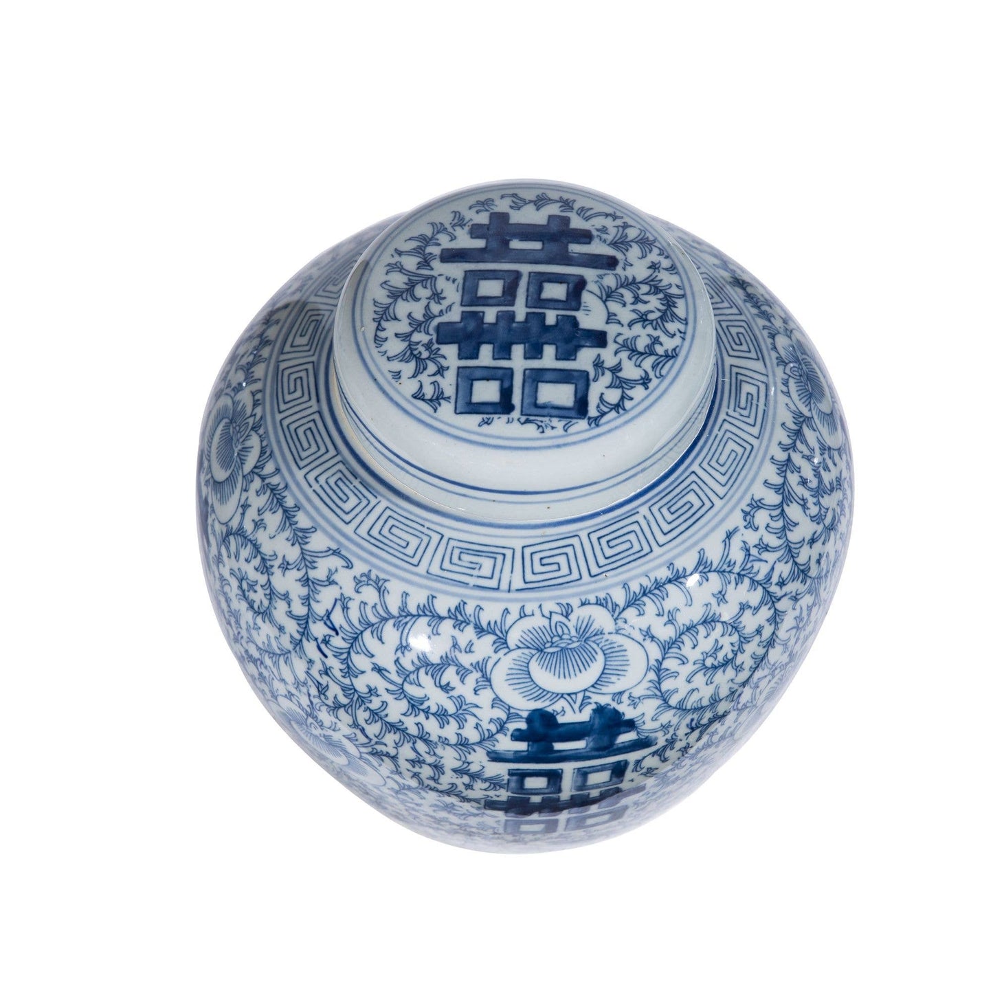 B&W Double Happiness Floral Lidded Jar