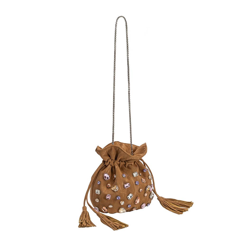 Starla Tan Jeweled Purse