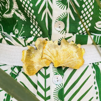 Gold Ginkgo Belt Buckle