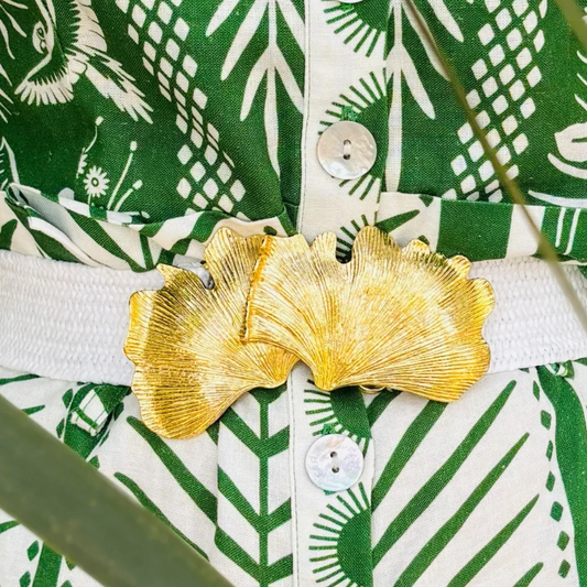 Gold Ginkgo Belt Buckle