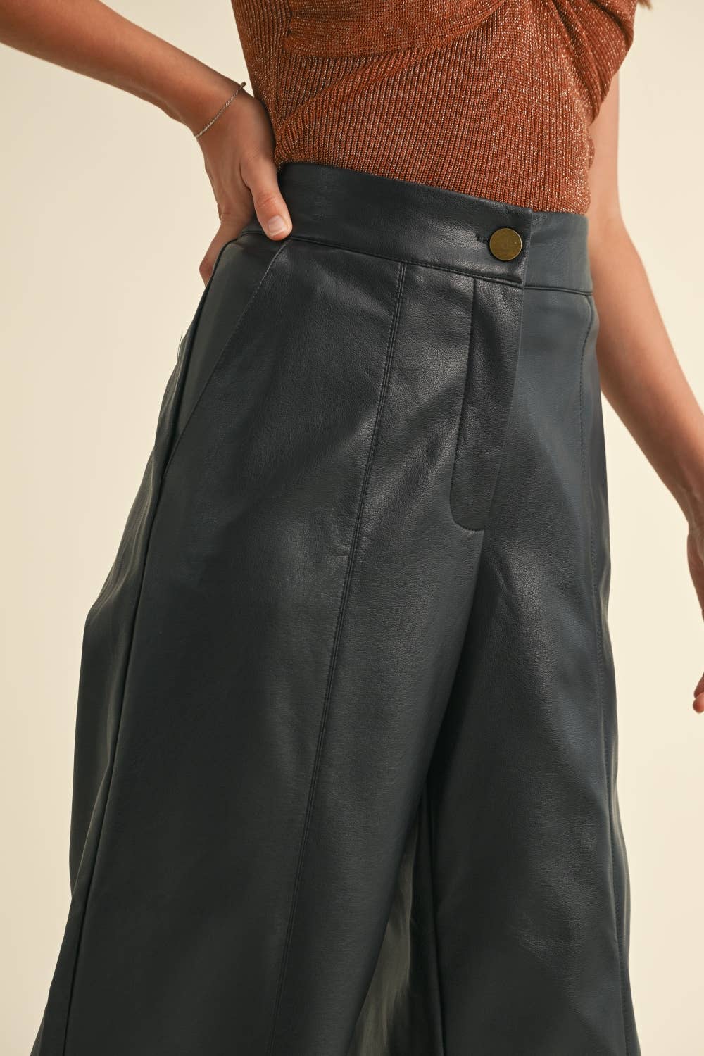 Vegan Leather Black Pants