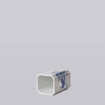 Blue & White Pheasant Square Vase with lavender scented candle