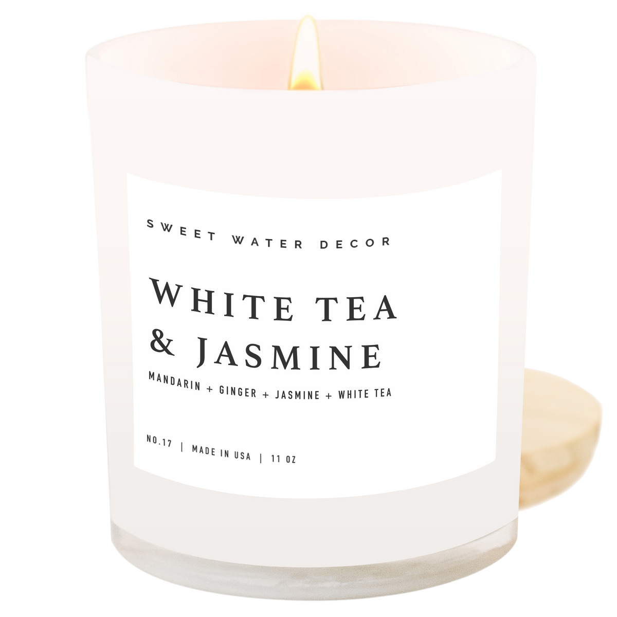 White Tea and Jasmine 11 oz Soy Candle - Home Decor