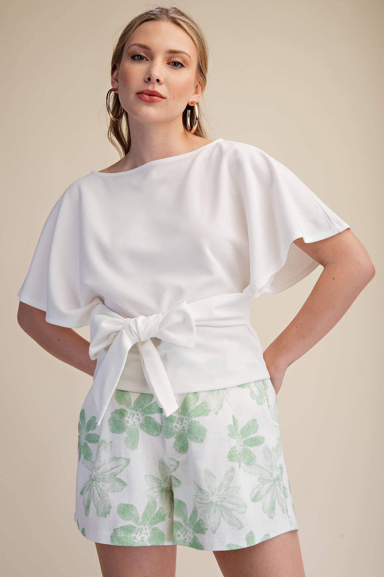 White Two Way Tie Top