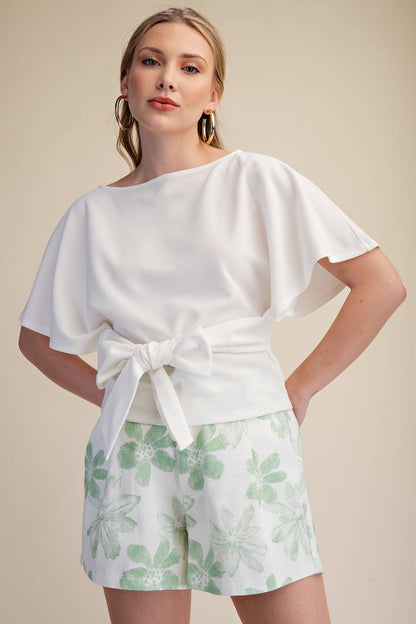 White Two Way Tie Top