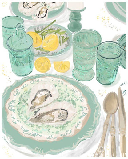 FRAMED "OYSTER DINNER" PRINT