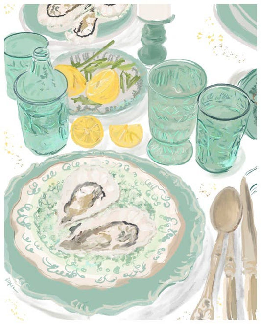 FRAMED "OYSTER DINNER" PRINT