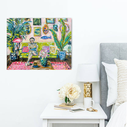 Figurative Print on Paper, "The Reading Room": Print / 24" x 30"