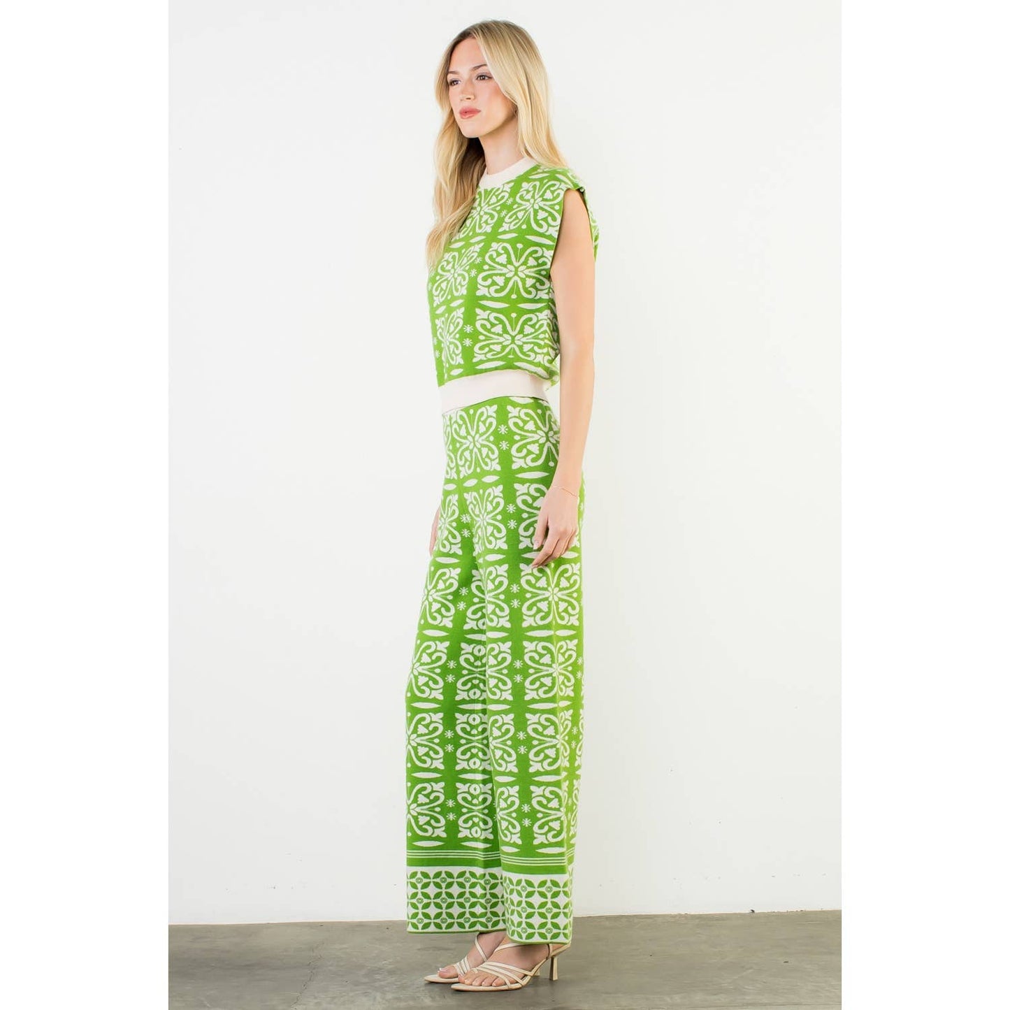 Green Sleeveless Knit Top