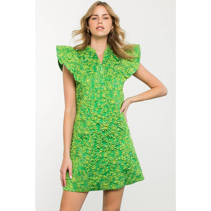 Green Textured Dress