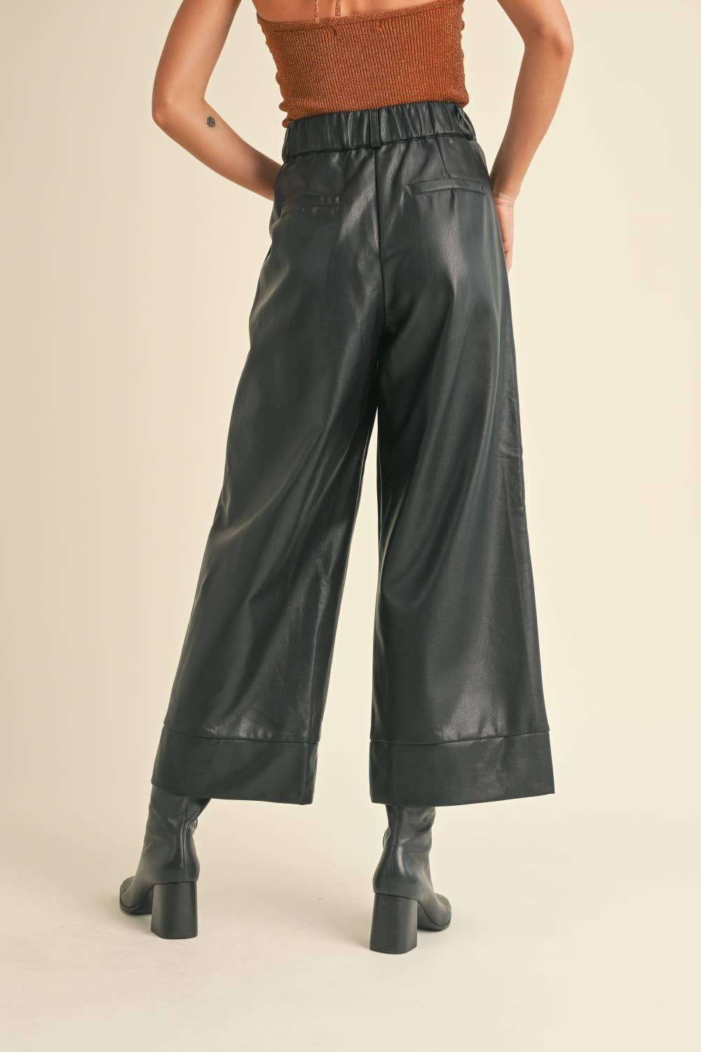 Vegan Leather Black Pants