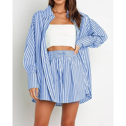 Blue & White Striped Set