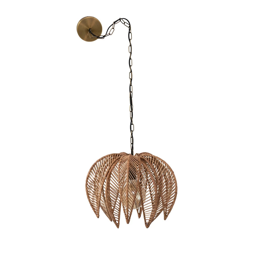 Wicker Palm Tree Pendant Lamp
